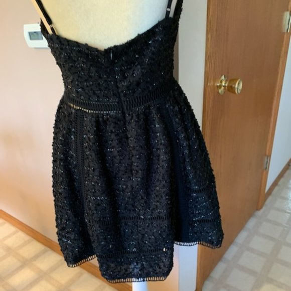 NWT NBD Revolve Gorgeous Short Cocktail Sparkly Dress Black M Spaghetti Straps - Picture 8 of 17